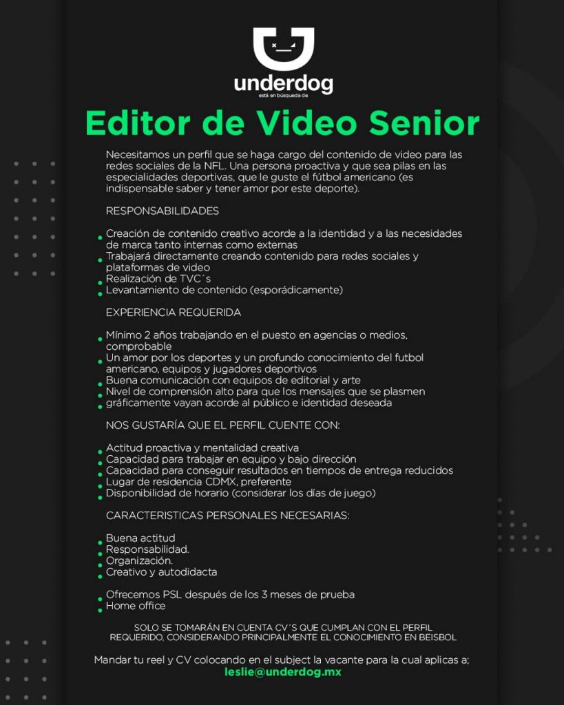 Editor de video Senior