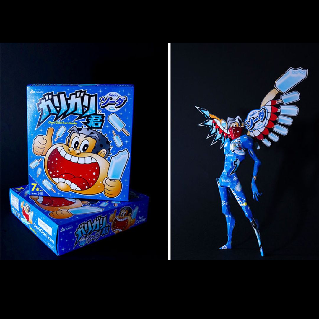 El artista japonés Harukir convierte los envases en obras de arte