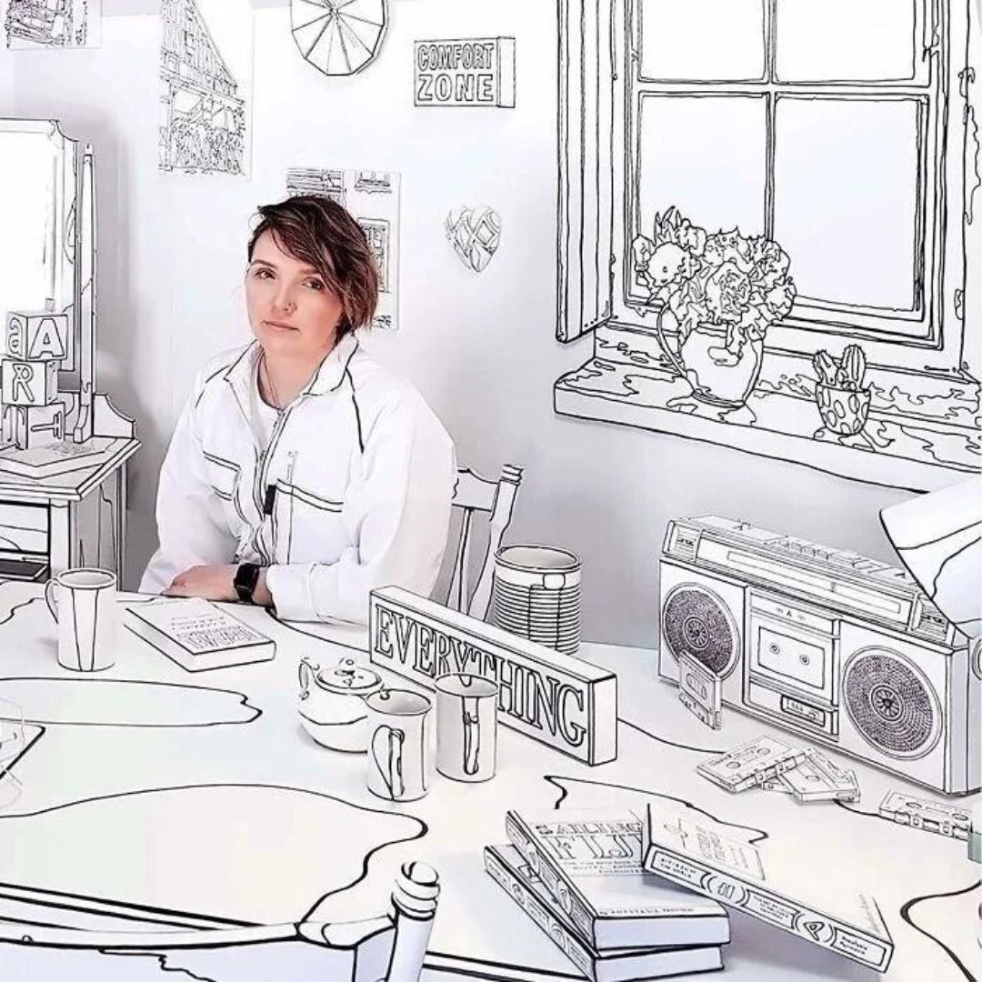 Diseño interior con dibujos animados