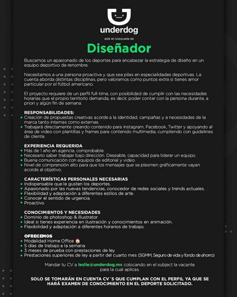 Diseñador mexico trabajo remoto