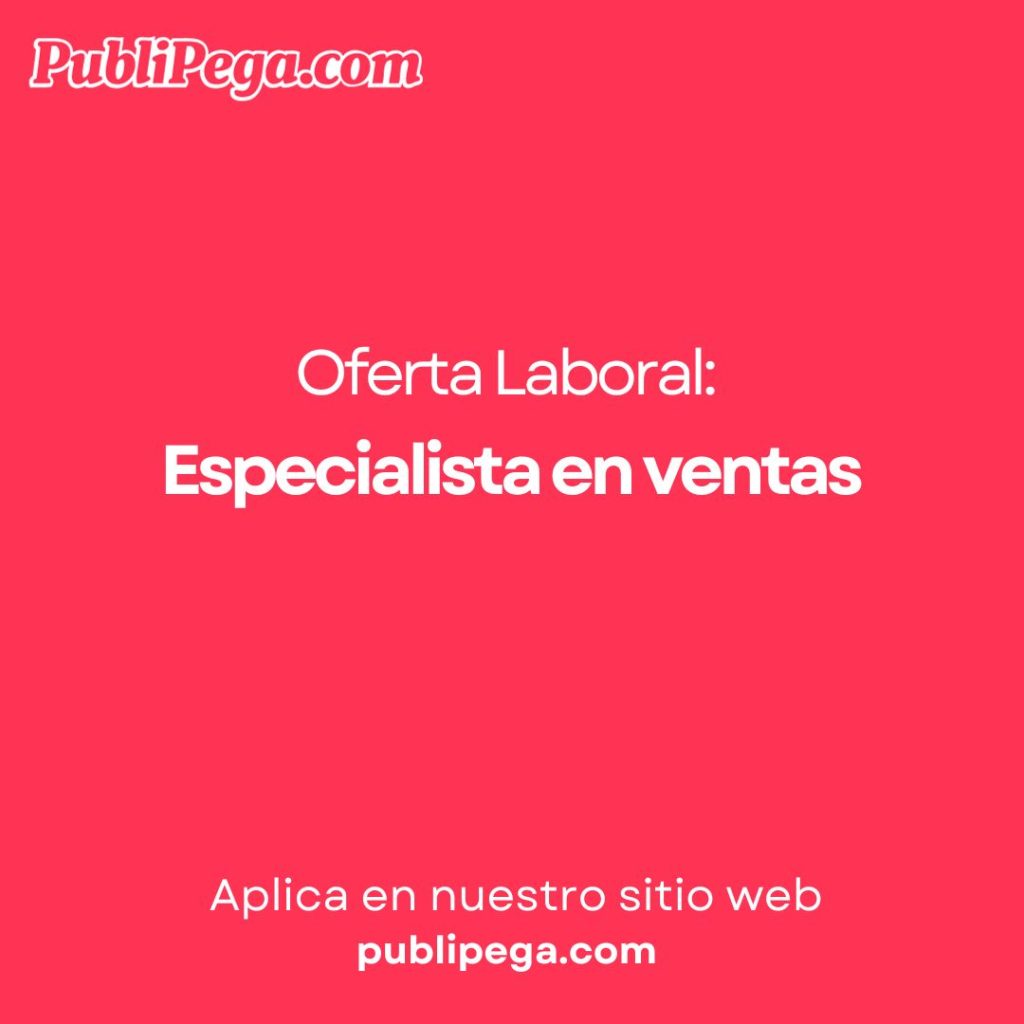 Especialista en ventas