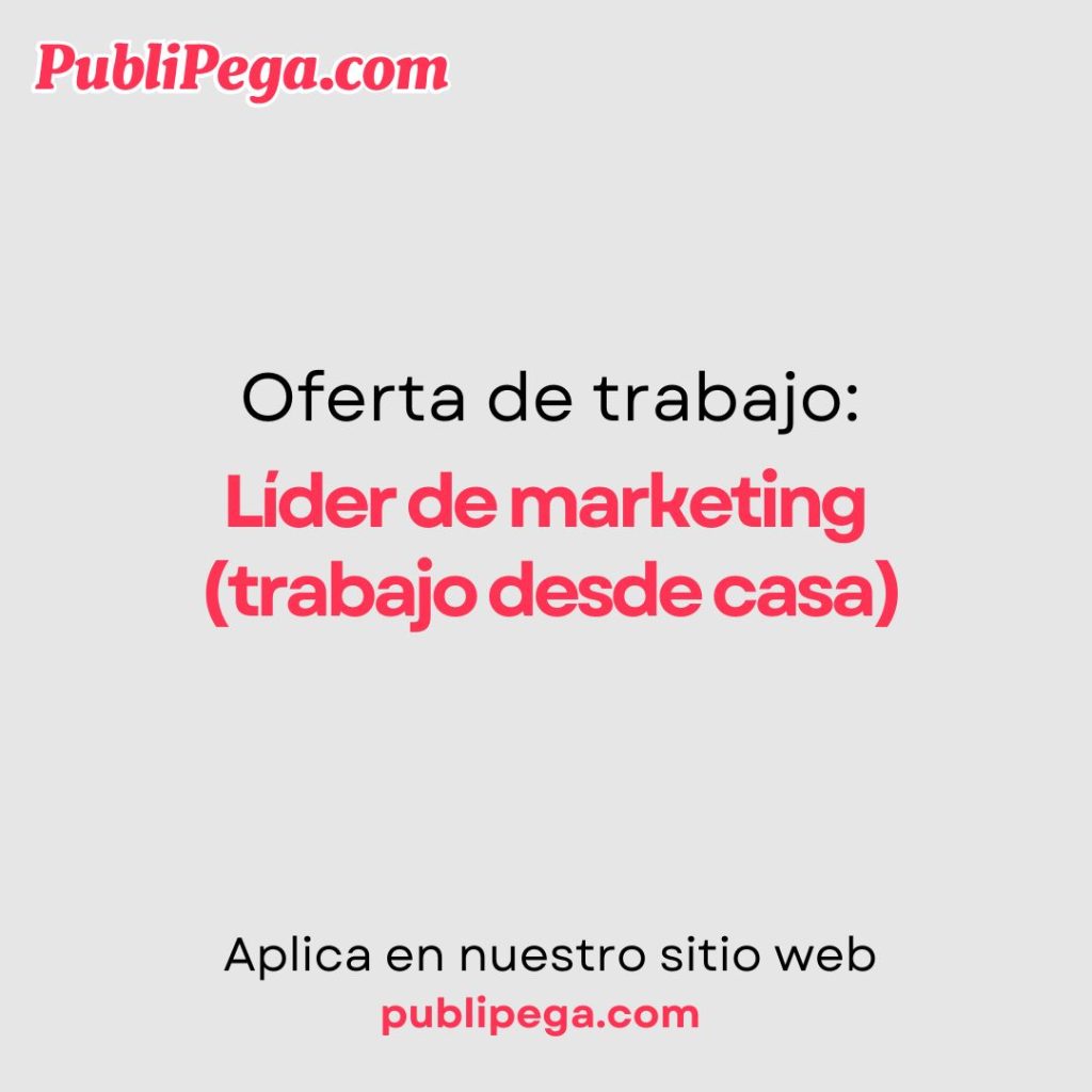 Líder de marketing (trabajo desde casa)