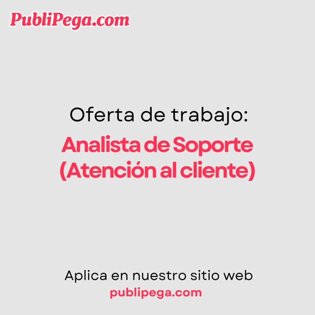 Analista de Soporte (Atención al cliente)