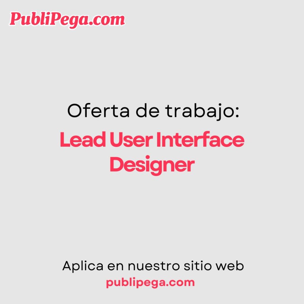 Lead User Interface Designer