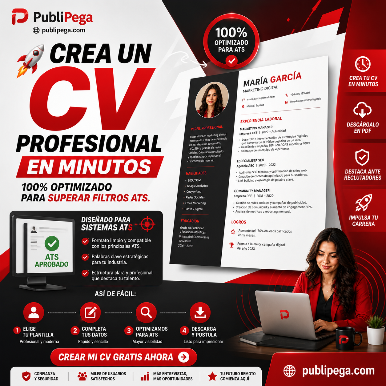 Crea un CV Profesional en minutos