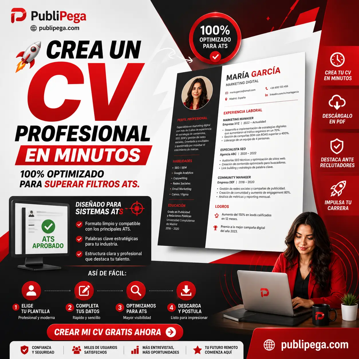 Crea un CV Profesional en minutos